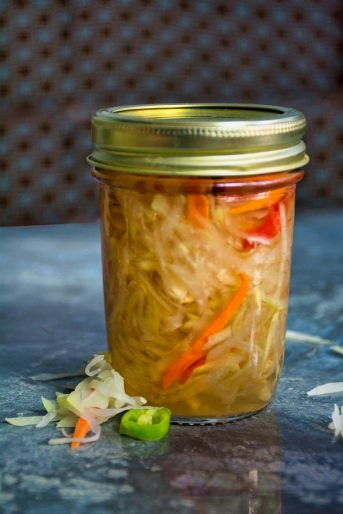 atchara pickled papaya in jar