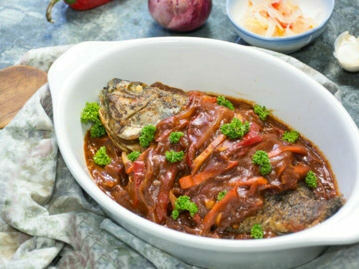 Sweet And Sour Tilapia Filipino Dish Side View