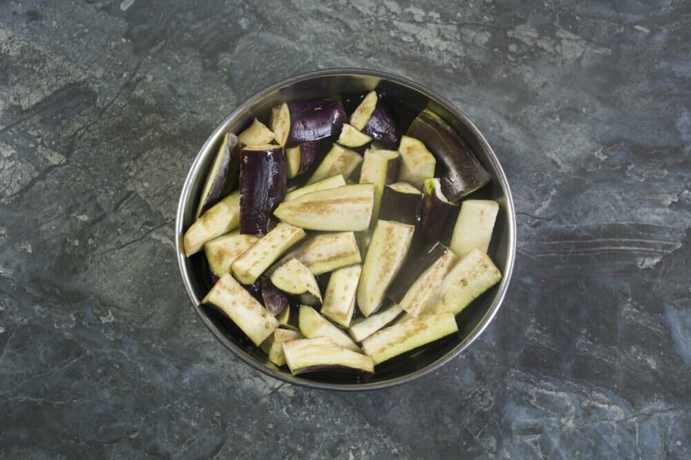 Step 1 Chop The Eggplants