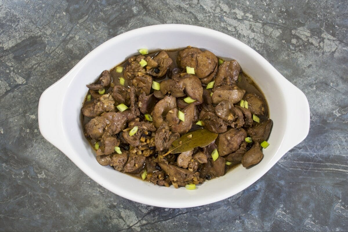 Step 7 Tast Chicken Liver Adobo With Sliced Green Onions