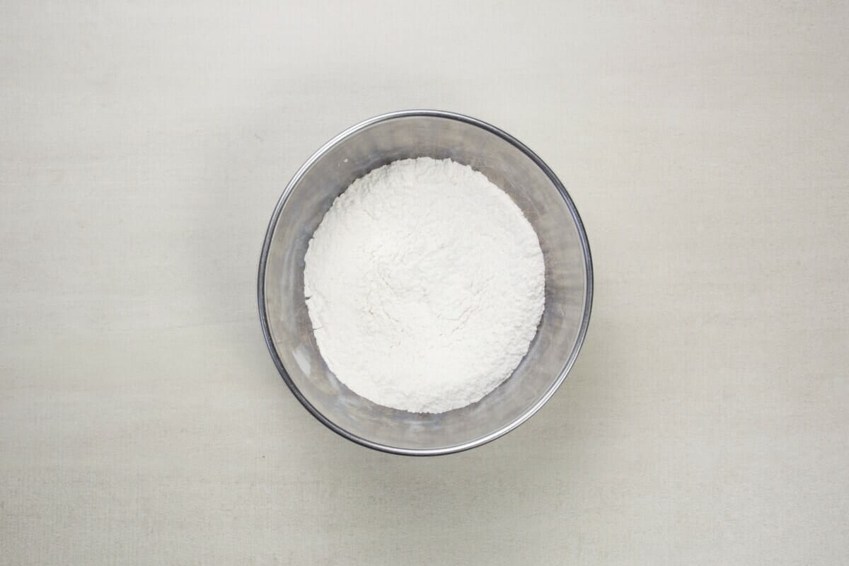 step 1 mixing salt sugar flour in bowl