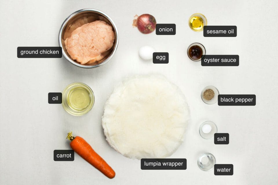 Filipino Chicken Lumpia - Lumpiang Shanghai Spring Rolls Recipe