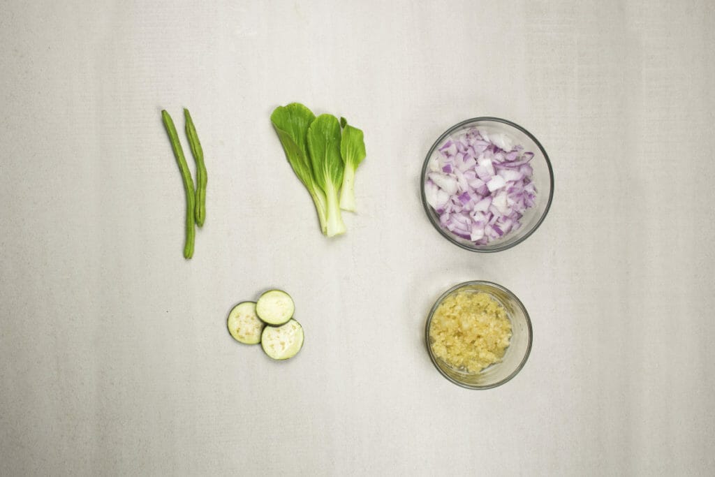 step 5 clean vegetables and chop