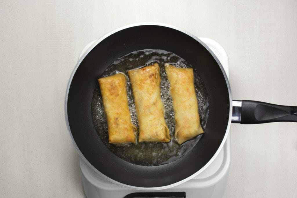 step 9 fry both sides of lumpia until golden brown