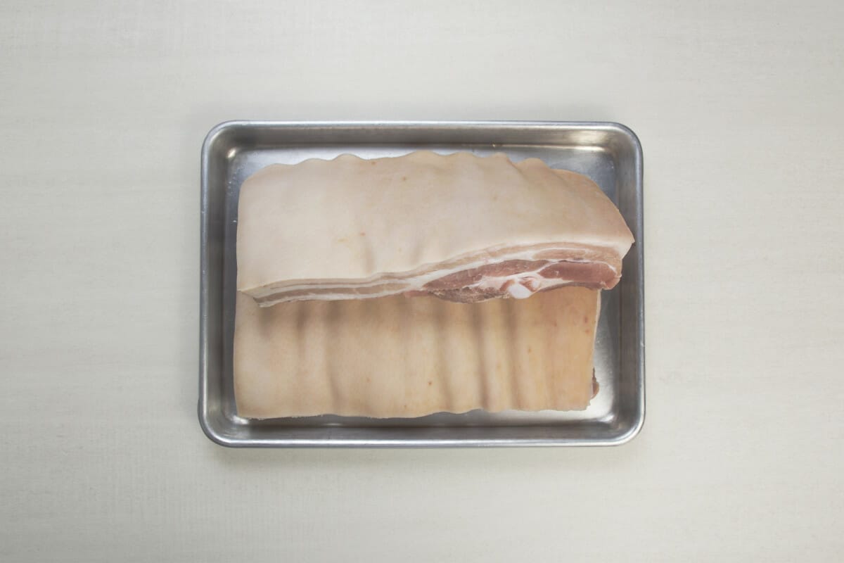 lechon step 1 clean pork belly