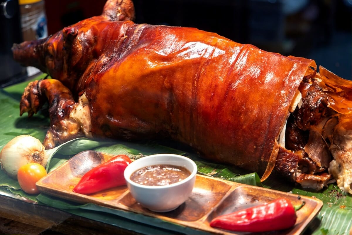 lechon roast pig exotic filipino food