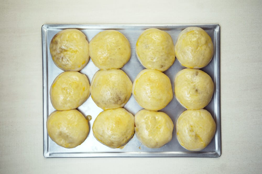 arrange step 10 add egg wash to bread dough