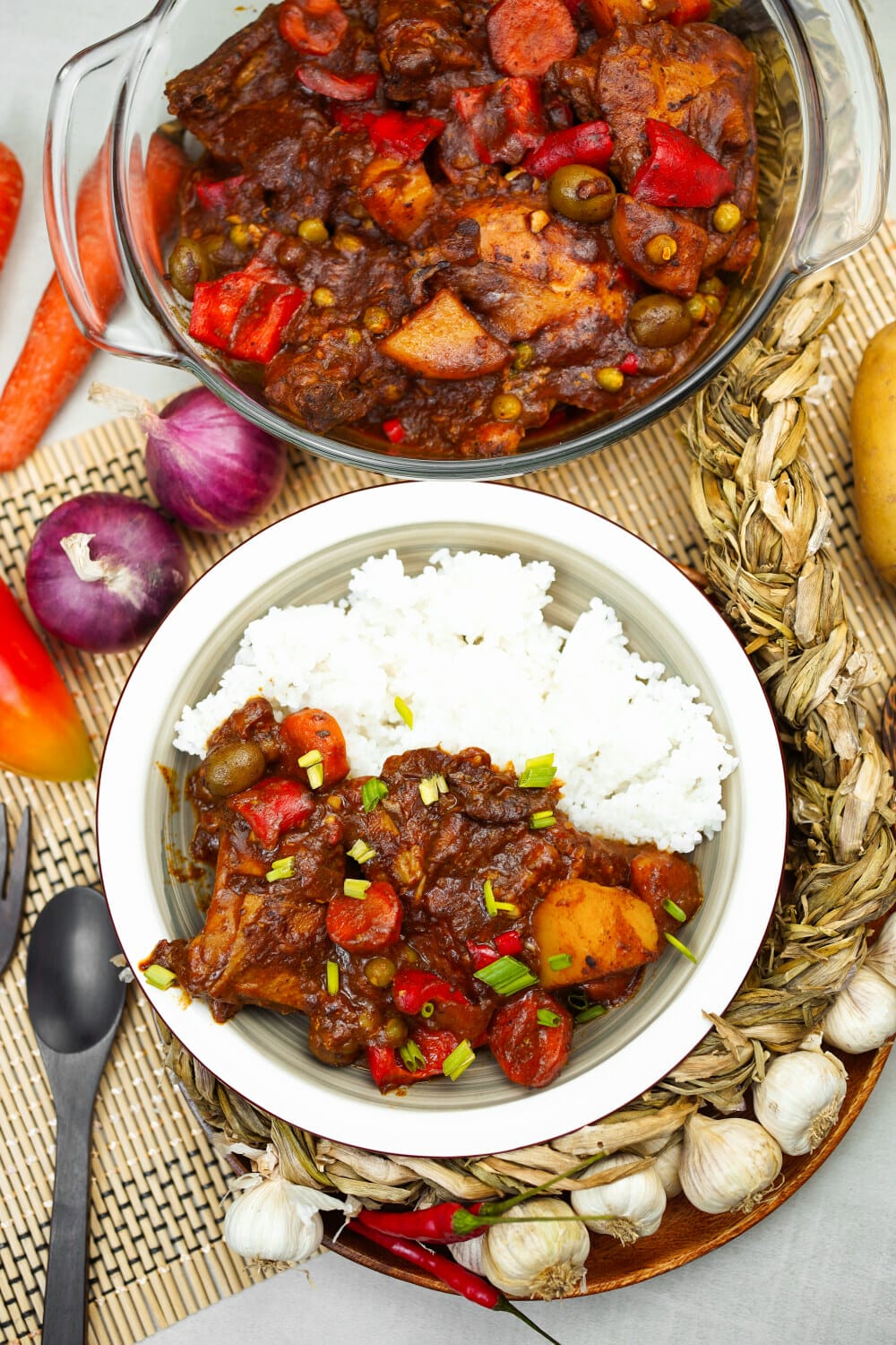 chicken caldereta dish from the philippines
