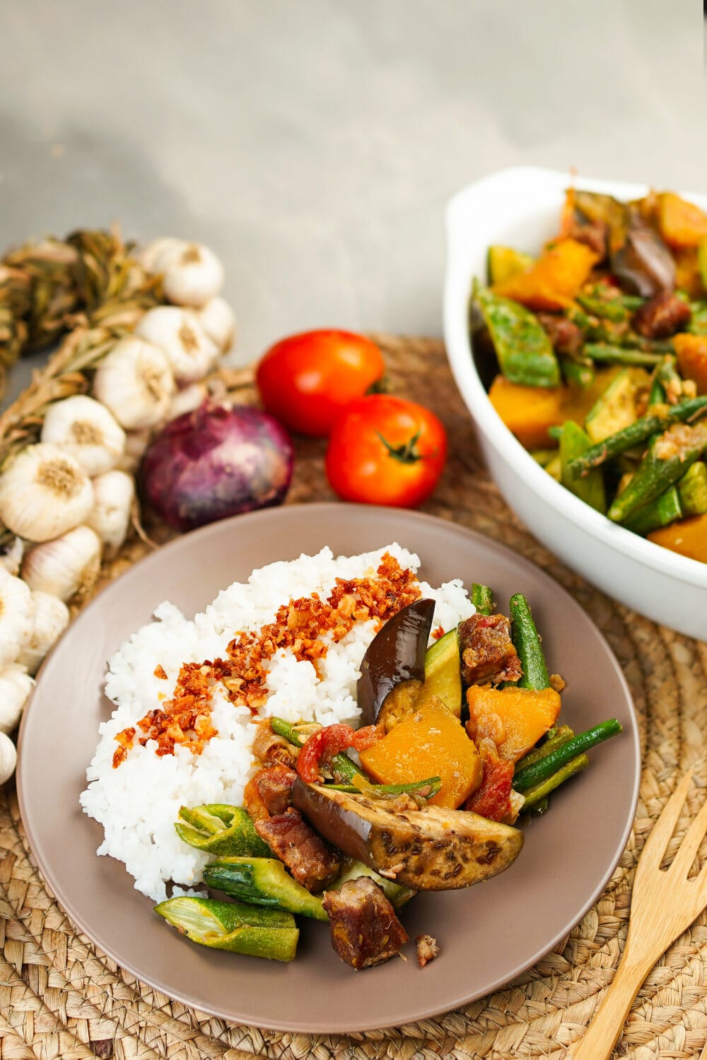 plante of pinakbet filipino veggie stew