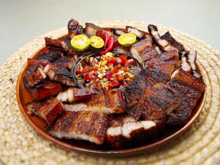 large plate of pork liempo