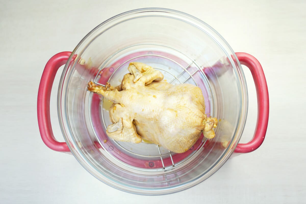 step 5 add chicken to turbo broiler or air fryer