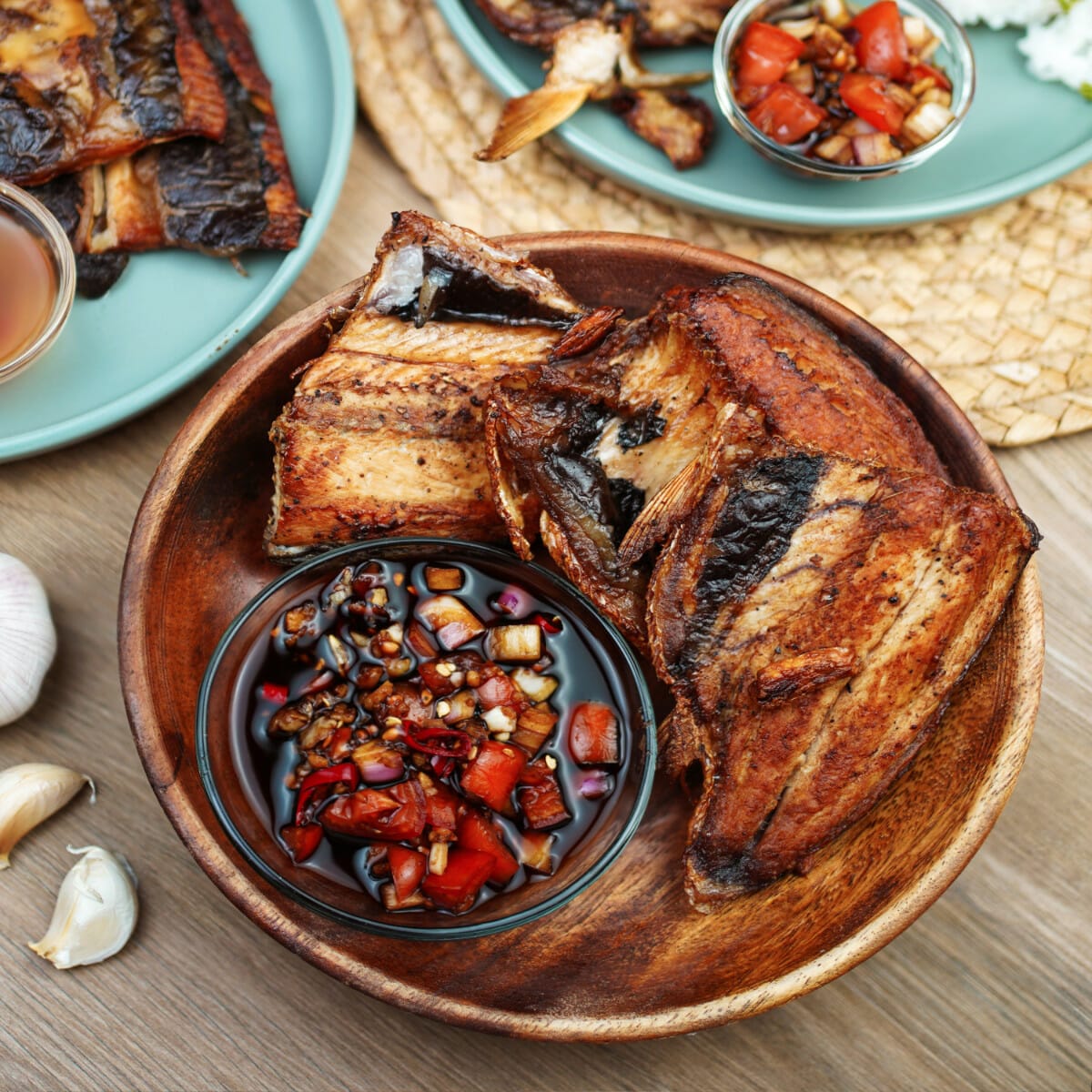 golden brown fried bangus from the philippines