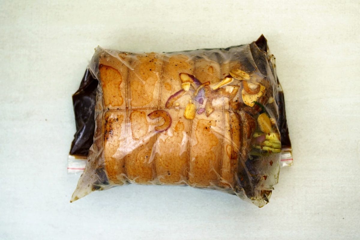 Step 7 Marinating pork belly in fridge