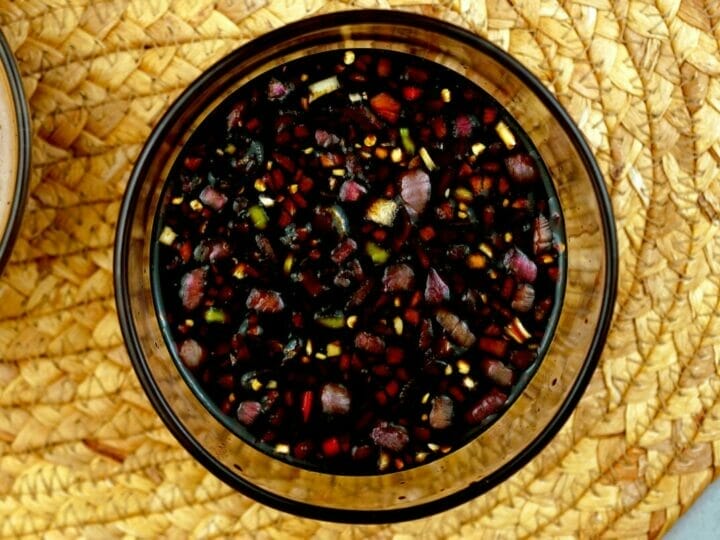 bowl of sawsawan soy based sauce for lechon